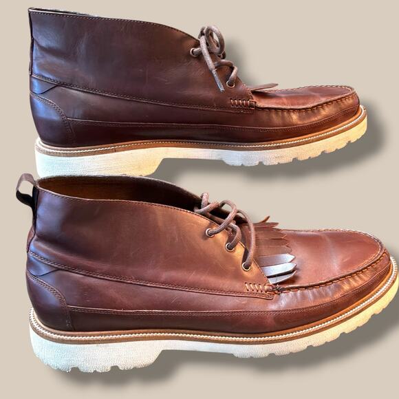 Men\'s 12 COLE HAAN American Classics Kiltie Chukka Brown Leather Boots  EUC main image 7